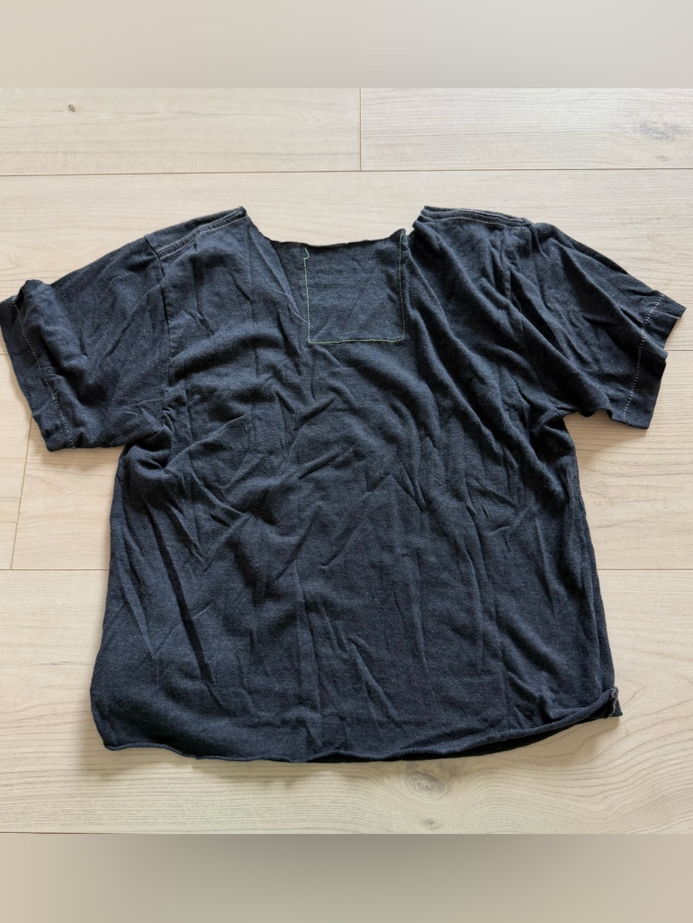Aviator Nation Black Vintage-Style Cropped Tee with Rainbow Logo - Picture 3 of 3